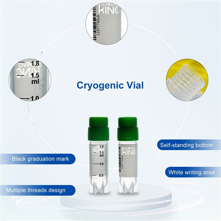 PP 2.0ml Self Standing External & Internal Thread Sided-Coded Cryogenic Vials