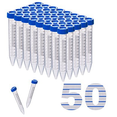 15ml tapa plana Rack paquete centrifugar los tubos área de escritura de graduación Autocalvable estéril de fondo cónico