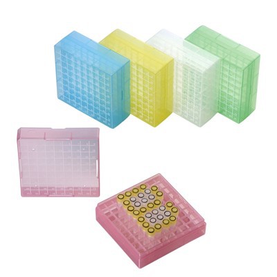 Caja criogénica de 2 pulgadas y 100 PP para almacenamiento criogénico Caja de congelador de tubo criovial de colores variados