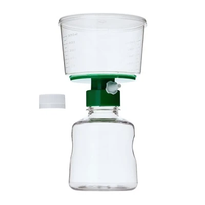 Unidades de filtración estériles para botella, capacidad de filtro 500 ML, tamaño de poro 0,45 μm, se adapta a cuello de botella de 33 mm