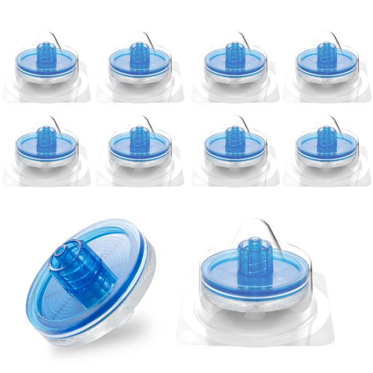 Jeringa Filtros Membrana PES Tamaño de poro {{0}}.22um 0.45um Unión a proteínas extremadamente baja
