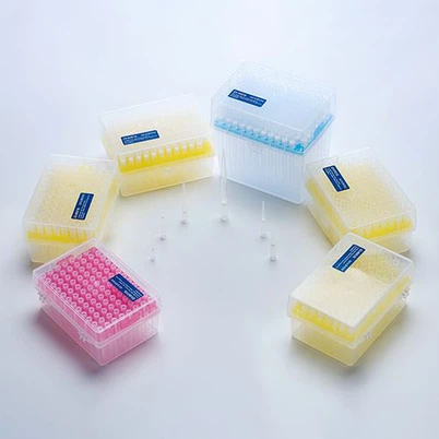 Puntas de filtro en rack DNasa de baja retención y sin ARNasa, no pirógena.