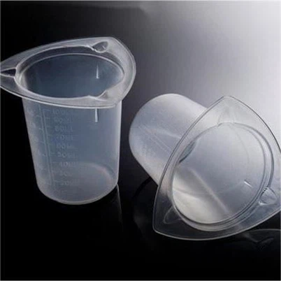 Vasos de precipitados de diseño de tres esquinas esterilizables en autoclave de polipropileno de grado médico