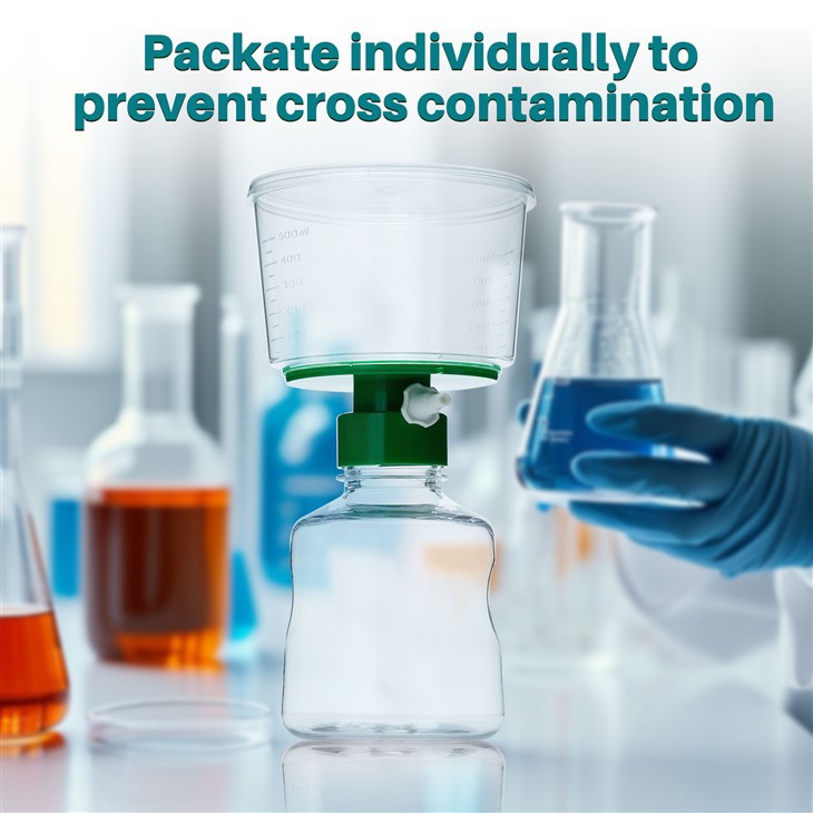 Bottle-top Sterile Filter Units,filter Capacity 500 ML, Pore Size 0.45 μm, Fits 33 mm Bottle Neck